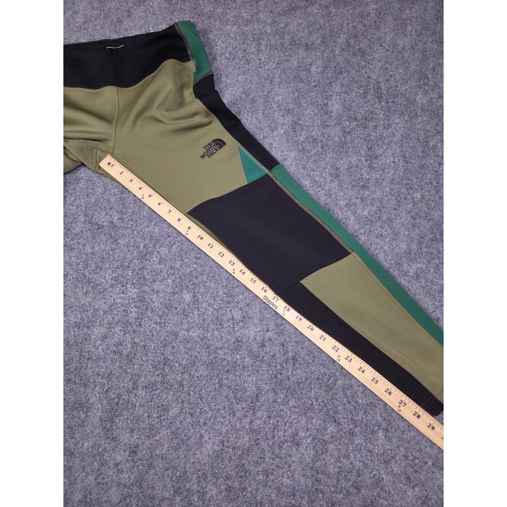 The North Face Steep Tech Leggings Womens L Olive Green Black Fleece Tights - Picture 4 of 13